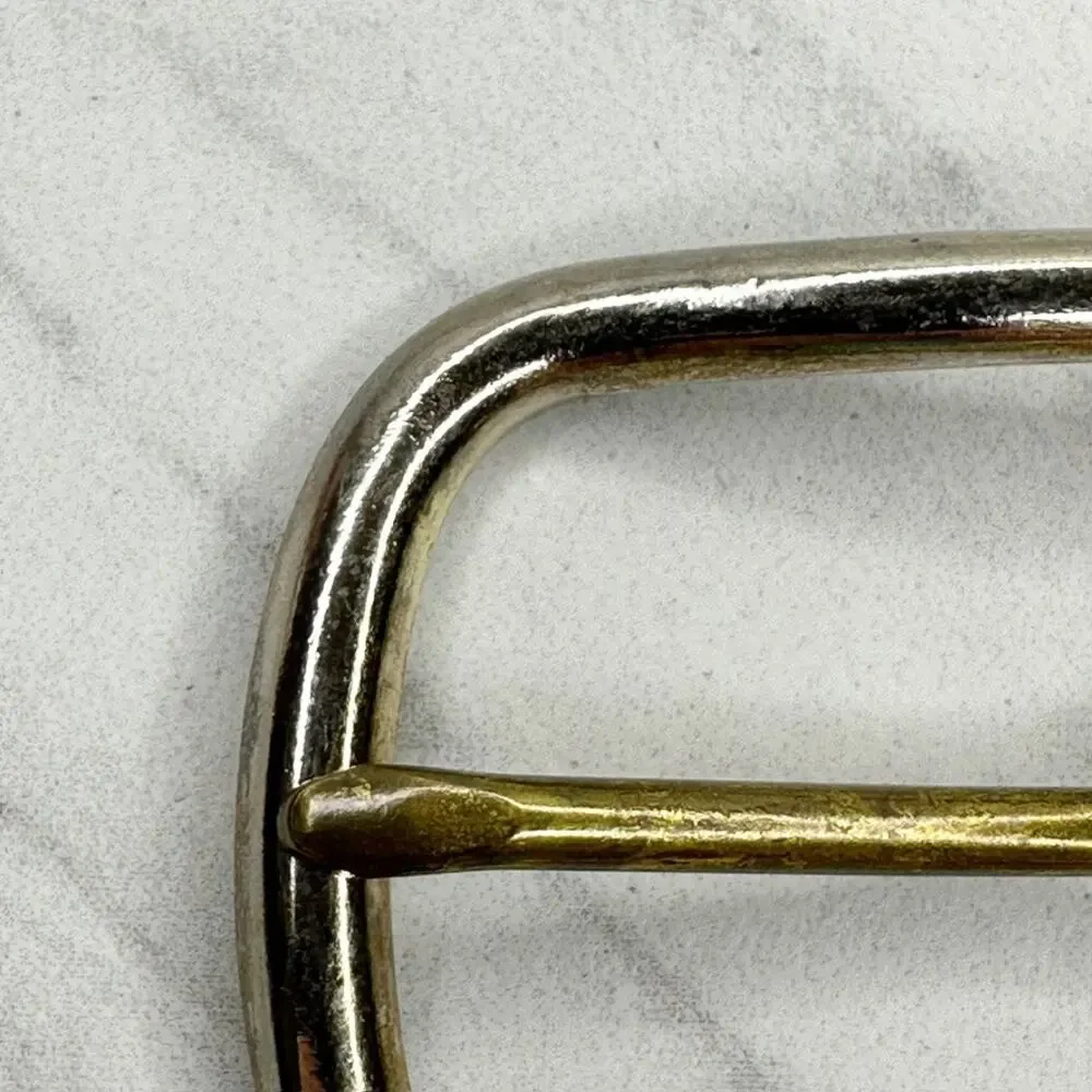 Vintage Two Tone Silver Gold Simple Basic Prong Belt Buckle Made in USA Unisex ✨
